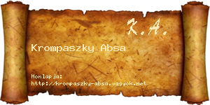 Krompaszky Absa névjegykártya